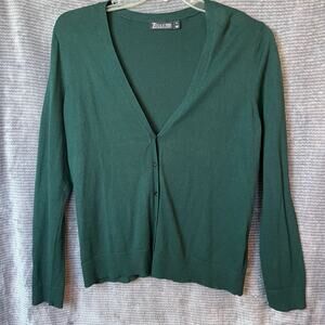 7th Ave V Neck Cardigan Womens Sz XL Preppy Basic Academia Office Cottagecore